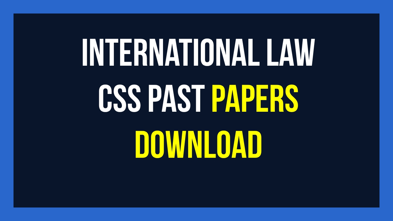 international law css past papers Download